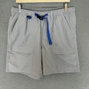Eddie Bauer Shorts Mens Large Grey Outdooor Hiking Lined Belted‎ Nylon